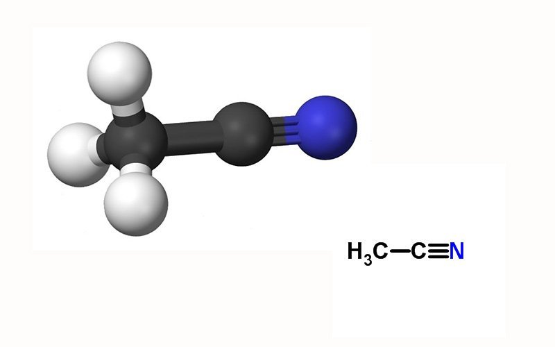 شماتیک فرمول شیمیایی استونیتریل مرک